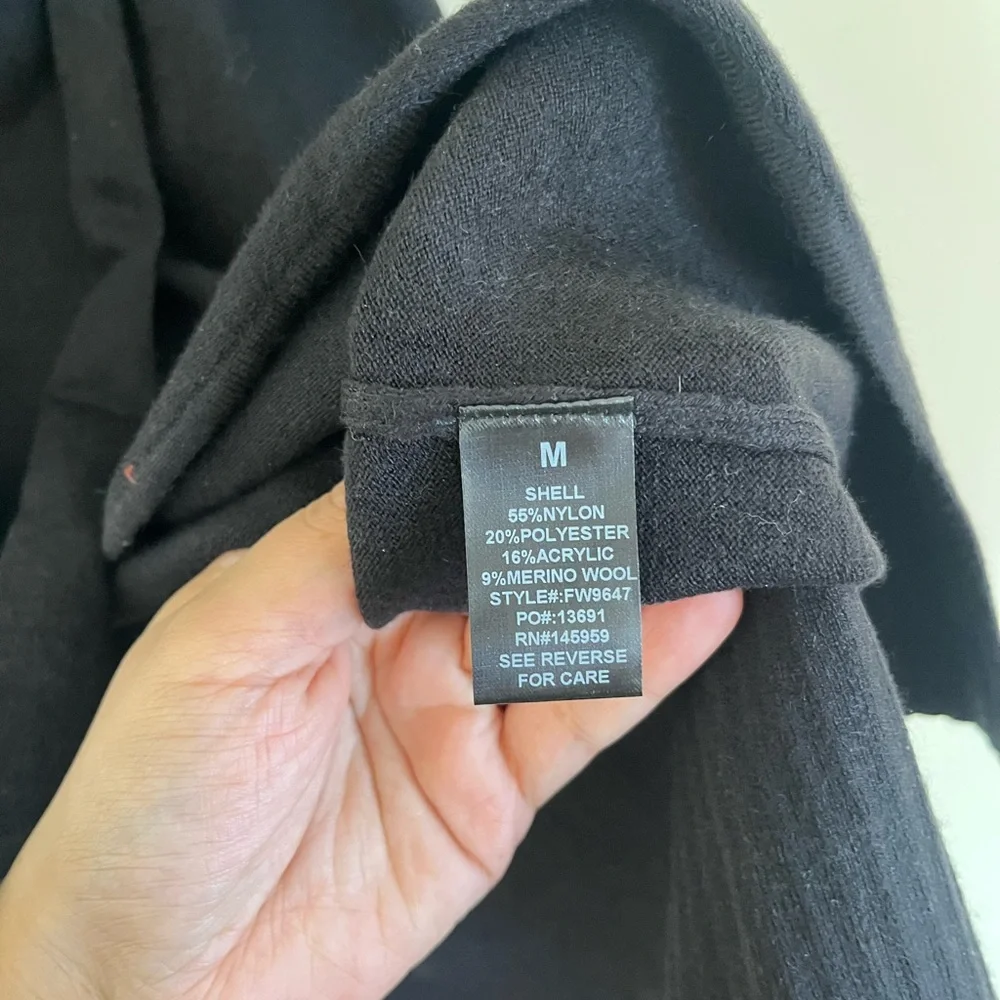 Dress Forum Black minimalist Wool Long Sleeve Dress with Ring Detail - Picture 3 of 8